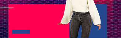 女装牛仔裤banner背景