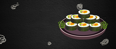 寿司 暗色背景公众号首图背景