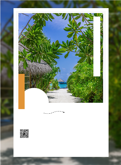 绿色相册海岛泰国普吉岛旅游促销印刷海报背景