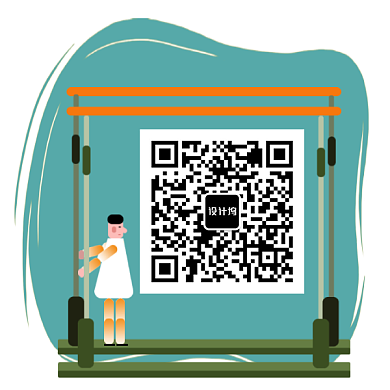 创意简约卡通个性二维码新媒体配图背景