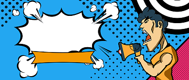 平面波普卡通社团招新微信公众号素材图片背景