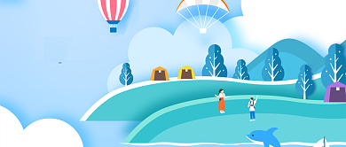 你好夏天时尚风景插画微信公众号素材图片背景