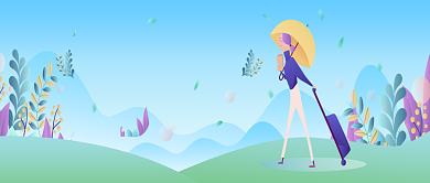 创意四月天风景插画微信公众号素材图片背景