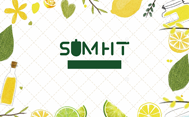 白色格子底黄色清新水果印刷名片背景