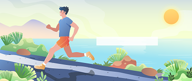 运动健身跑步减肥漫画公众号首图背景