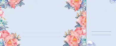 蓝色简约植物优惠券背景