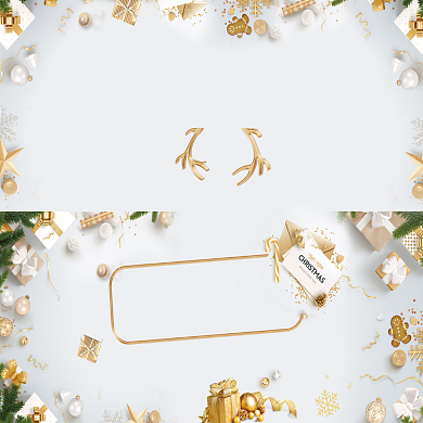 清新节日平安夜圣诞节贺卡模板背景