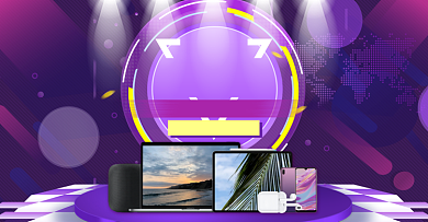 紫色风格小家电淘抢购电商海报背景