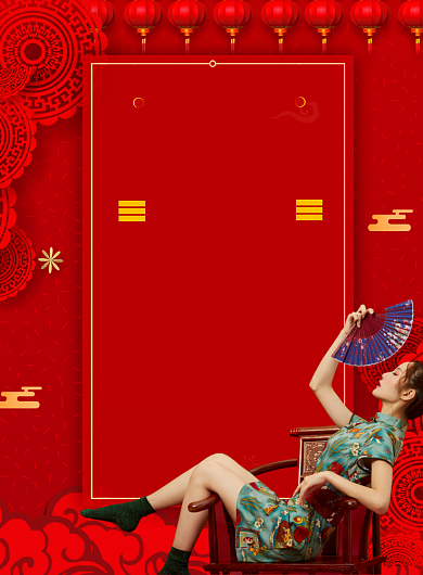 红色商务衣服促销印刷海报背景