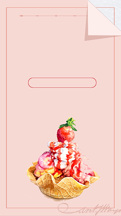 清新粉色冰激凌新品尝鲜手机海报背景