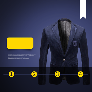 商务蓝色外套正装淘宝主图直通车模板背景