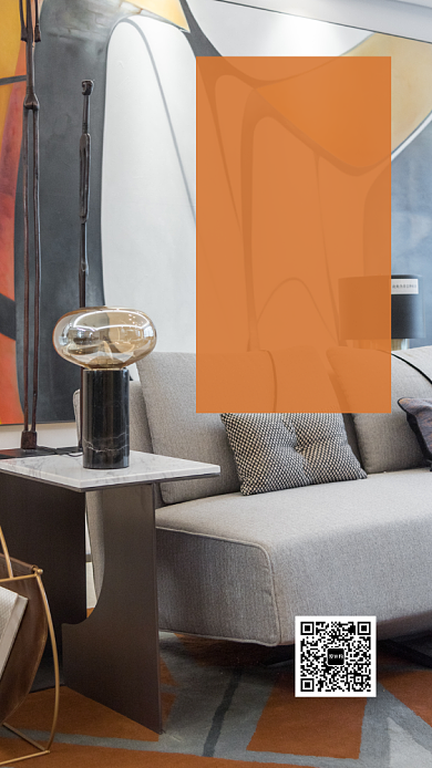 橙色实景家装节手机海报背景