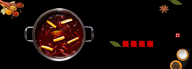 精品小火锅美食banner背景