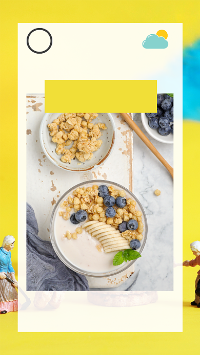 每日一签早安日签早餐手机海报背景