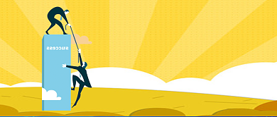 商务合作卡通人物公众号首图背景