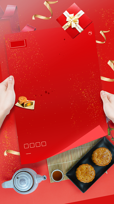 中国味道美食文化手机海报背景