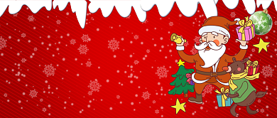 红色插画圣诞快乐公众号首图背景