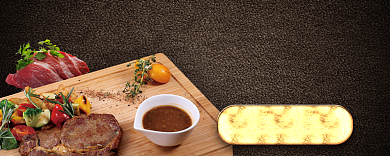 美味牛扒食物优惠券背景