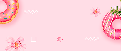 创意粉色甜甜圈微信公众号素材图片背景