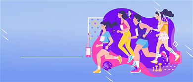 跑步健身运动不止漫画公众号首图背景