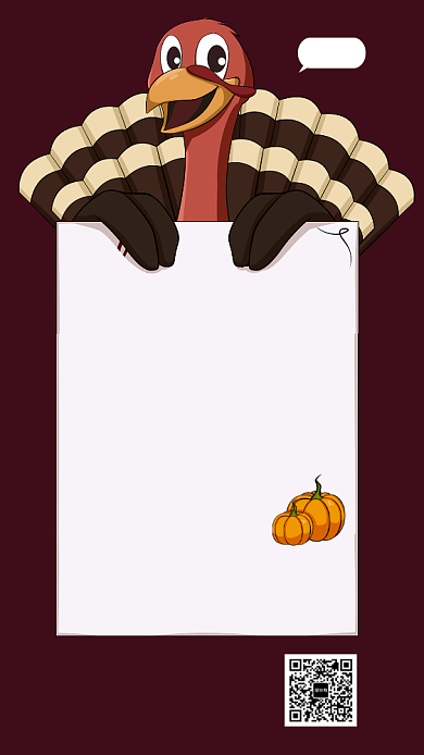 扁平创意感恩节祝福手机海报背景