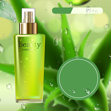 护肤品促销绿叶简约主图直通车背景