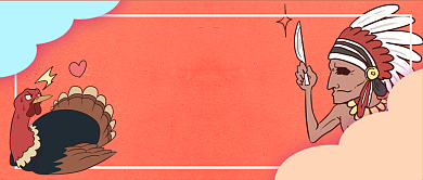 感恩节话题火鸡手机首图背景