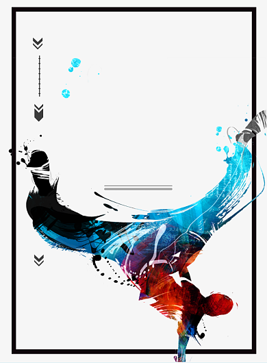 简洁舞蹈社团海报模板背景