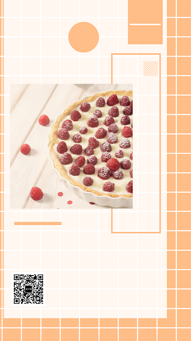 简约格子你好美食手机海报背景