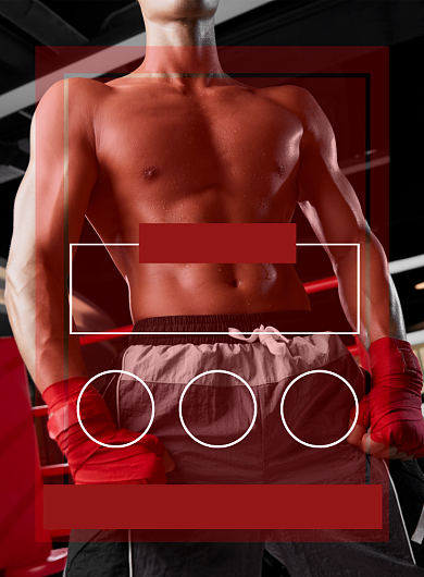 红色简约大气商务健身海报背景