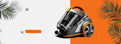 简约吸尘器促销banner背景