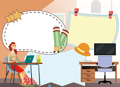 文明上网创意卡通小报背景