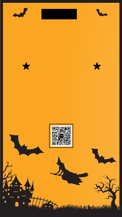 简约黑色万圣节假面舞会邀请函手机海报背景