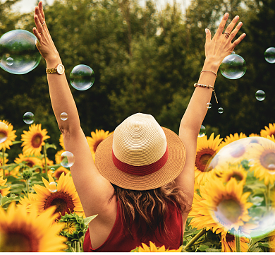 欧美向日葵夏花邂逅朋友圈封面背景