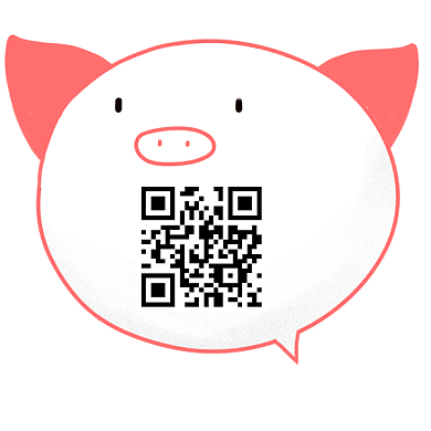 手绘卡通猪年二维码背景