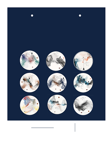 高端蓝水墨山水画艺术展印刷海报背景