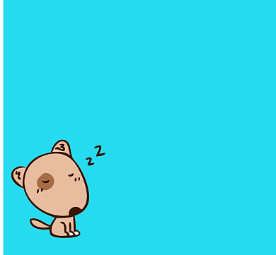 信任小狗蓝色卡通微信朋友圈封面背景