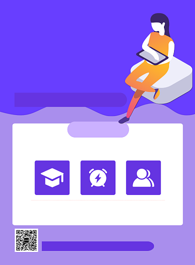 蓝色卡通自媒体实战公开课招生海报背景