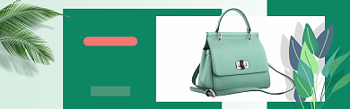 绿色简约包包新品淘宝banner背景