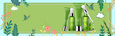 绿色清明踏青促销淘宝banner背景