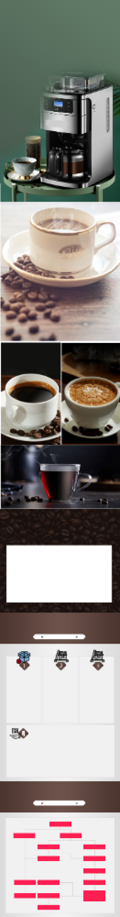 清新研磨一体机咖啡机详情页背景