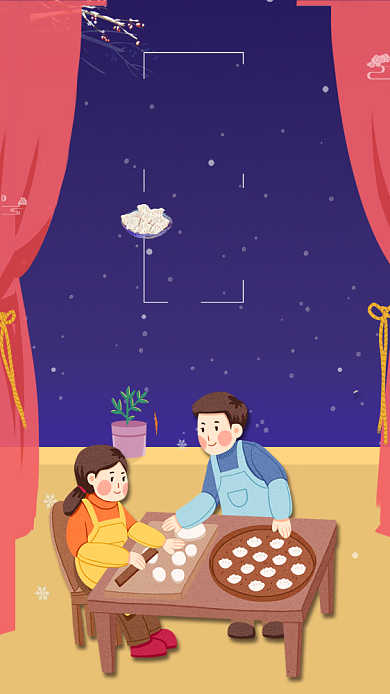 冬至二十四节气冬至吃饺子宣传海报背景