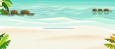 夏日海边旅游插画微信公众号素材图片背景