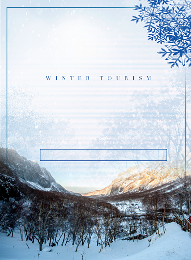 创意简约长白山天池之旅宣传海报背景