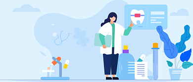 牙齿整形美容插画公众号首图背景