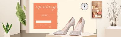 春季上新鞋子电商淘宝banner背景
