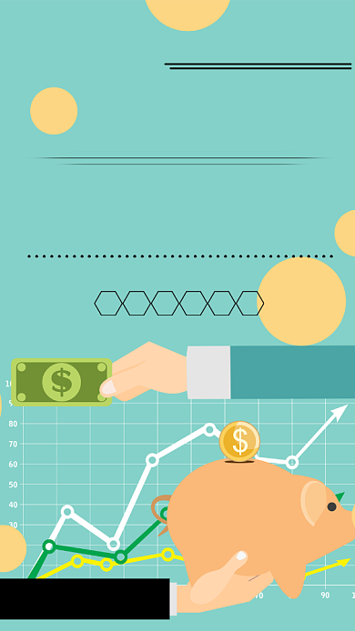 金融理财简约蓝色扁平化宣传海报背景