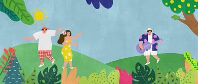 青春活力无极限插画公众号首图背景