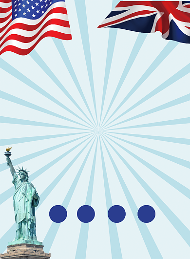 蓝色大气出国留学培训广告印刷海报模板背景