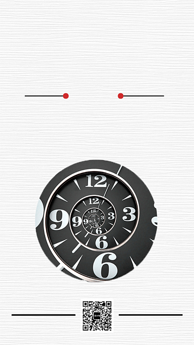 黑白创意简约时间手机海报背景